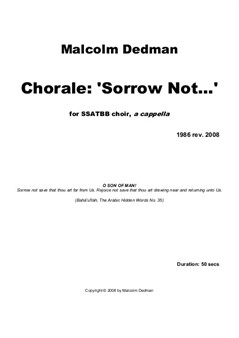 Choral 'Sorrow Not...'